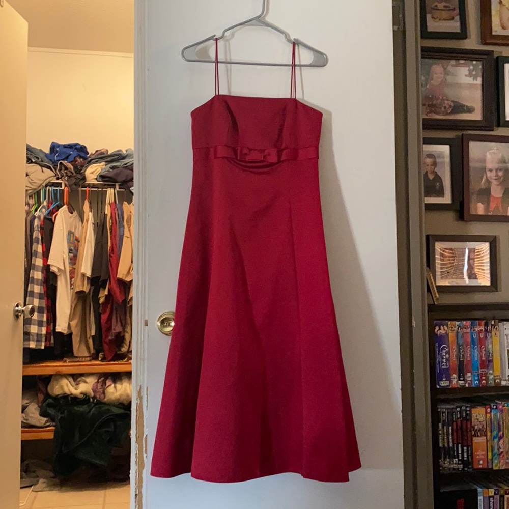 David’s Bridal red brides added dress Size 8